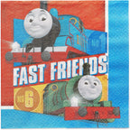 Multicolor Thomas All Aboard Luncheon Napkins ( 6.5" x 6.5" ) - Pack Of 16, Premium Quality & Eye-catching Design - Perfect For Themed Parties & Events