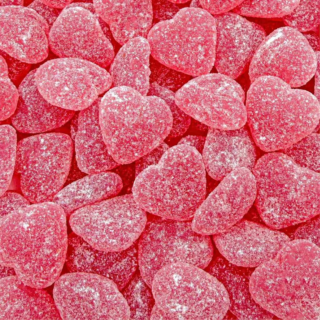 Cherry Jelly Hearts | 18 Ounce Jar | Dye Free Candy | Sour Candy Hearts for Dessert Topping, Gifting, and Holiday Buffets | Classic Soft Cherry Jellies