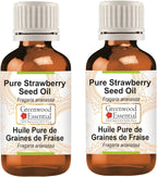 Greenwood Essential Pure Strawberry Seed Oil (Fragaria ananassa) Natural Therapeutic Grade (Pack of Two) 100ml X 2 (6.76 oz)