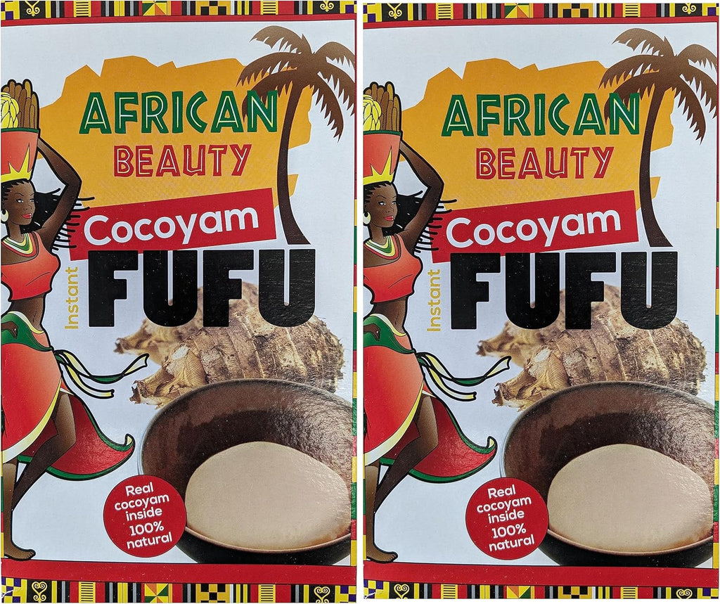 Cocoyam Fufu Flour African Mix 24oz - Authentic, Premium Quality Fufu Flour with Real Cocoyam - 100% Natural by African Beauty (Pack of 2)
