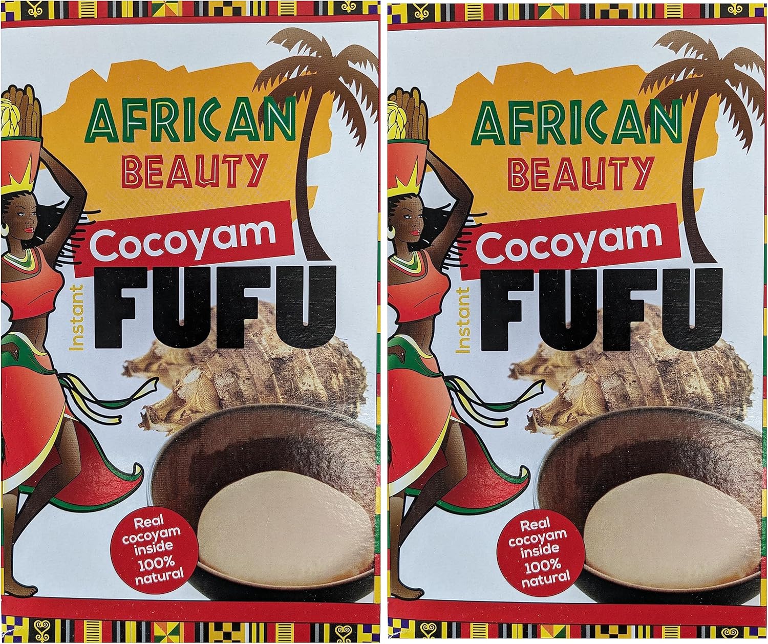 Cocoyam Fufu Flour African Mix 24oz - Authentic, Premium Quality Fufu Flour with Real Cocoyam - 100% Natural by African Beauty (Pack of 2)