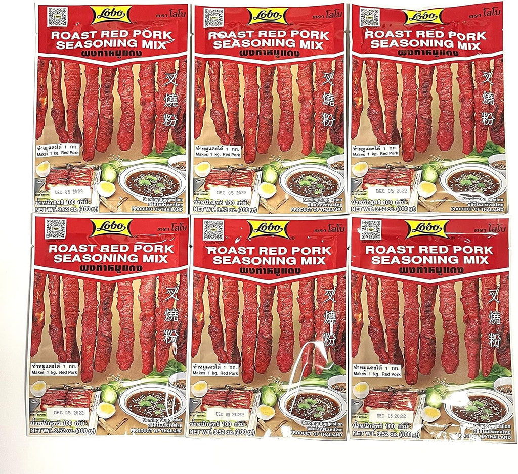 Lobo Thai Roast Red Pork Seasoning Mix (6 Pack, Total of 21.12 oz)