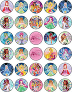 30 x Edible Cupcake Toppers Themed of Girl Pink Club Collection of Edible Cake Decorations | Uncut Edible on Wafer Sheet