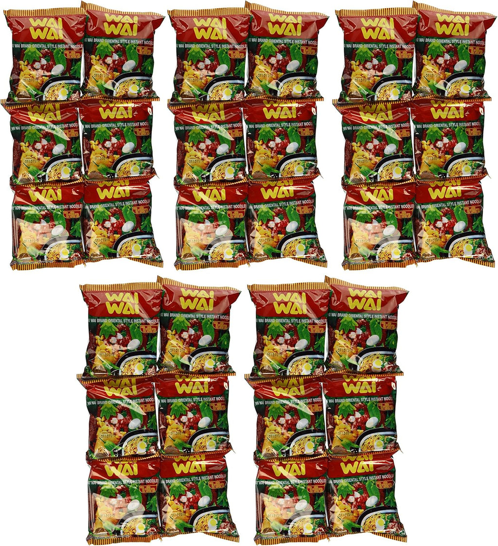 WAI WAI Instant Noodle (Oriental Style) - 1.93oz - 60g (Pack of 30)