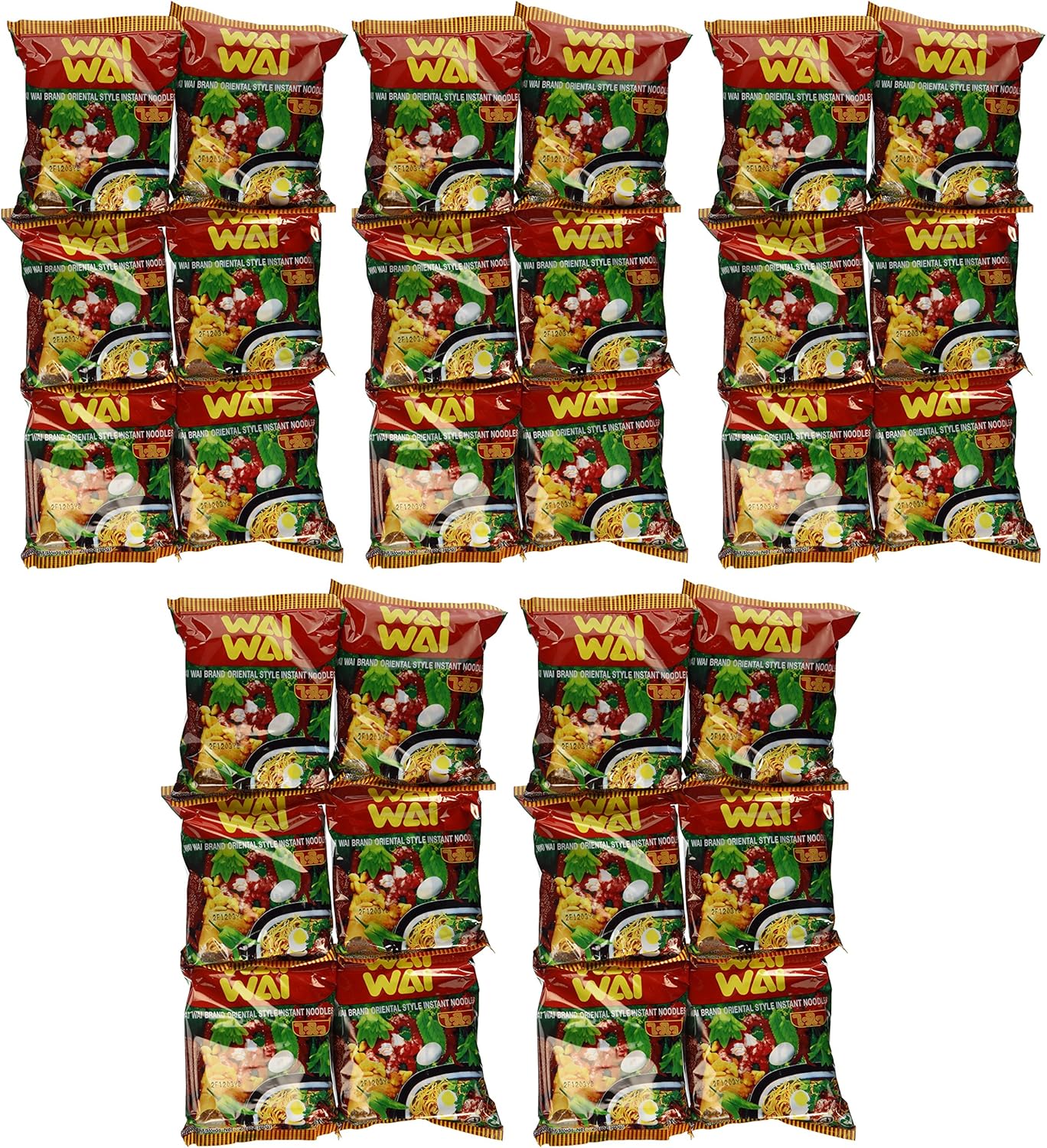 WAI WAI Instant Noodle (Oriental Style) - 1.93oz - 60g (Pack of 30)