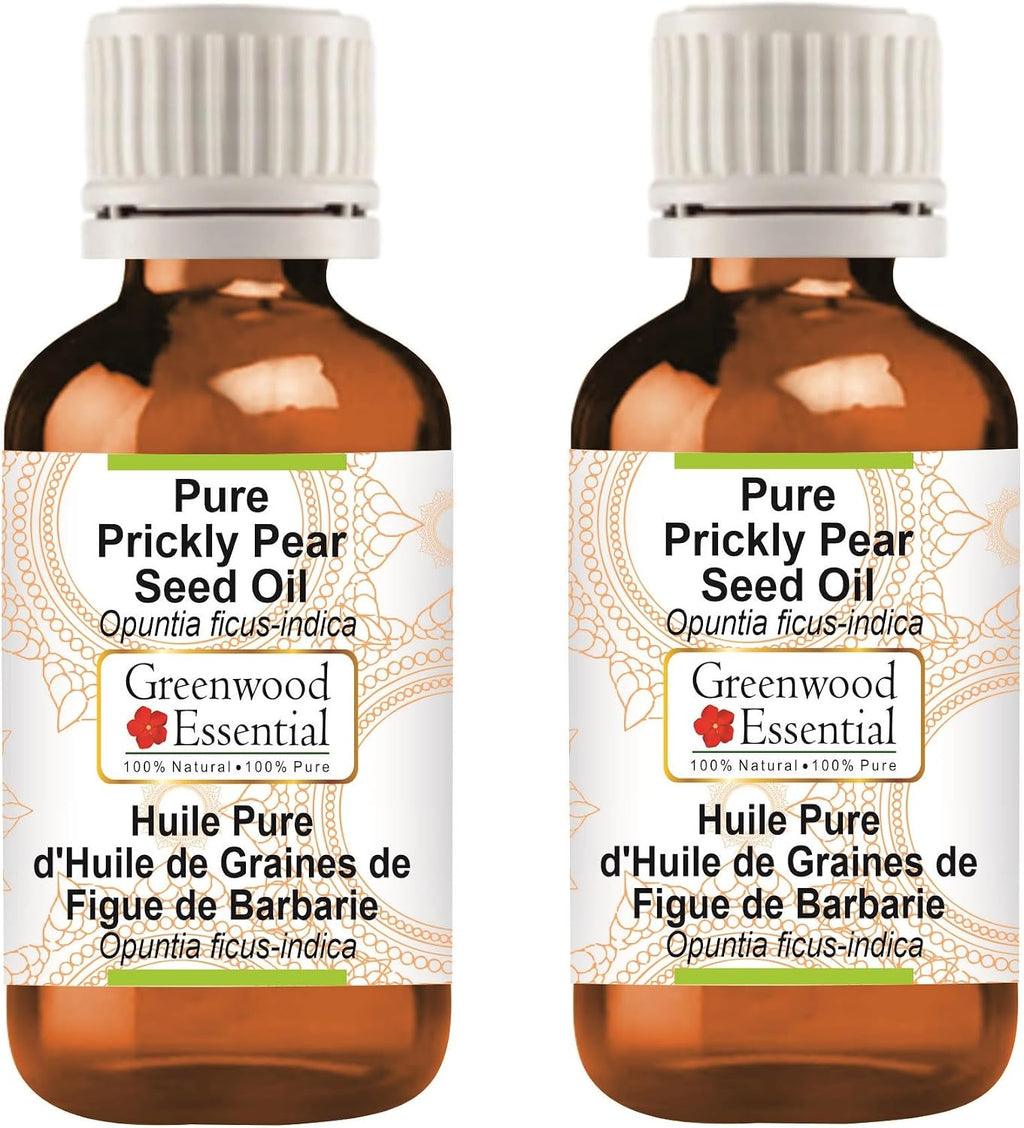 Greenwood Essential Pure Prickly Pear Seed Oil (Opuntia ficus-indica) Premium Therapeutic Grade Infused (Pack of Two) 100ml X 2 (6.76 oz)