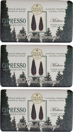 "Cipresso Mediceo" Regenerating Triple Milled Perfumed Vegetal Soap,"Dei Colli Fiorentini" Line 8.8 Ounces (250g) Package (Pack of 3) [ Italian Import ]