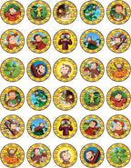 30 x Edible Cupcake Toppers – Curious Monkey Collection of Edible Cake Decorations | Uncut Edible on Wafer Sheet