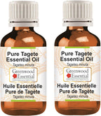 Greenwood Essential Pure Tagete Essential Oil (Tagetes minuta) Steam Distilled (Pack of Two) 100ml X 2 (6.76 oz)
