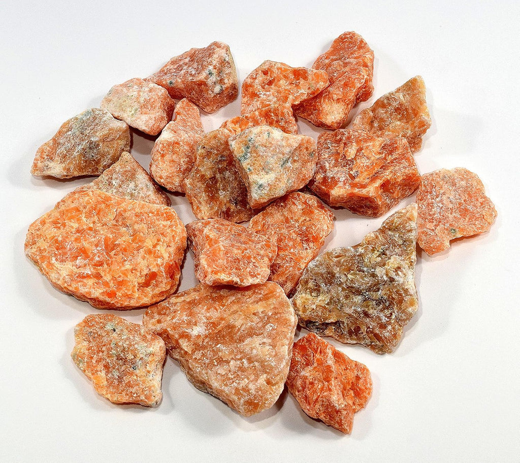 Natural Orange Calcite Rough Sparkling Gemstone Crystal Mineral Specimen Cabochon Cabs from Brazil - 30PCS