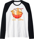 Funny Kawaii Neko Anime Cat Lover Japanese Ramen Noodles- Raglan Baseball Tee