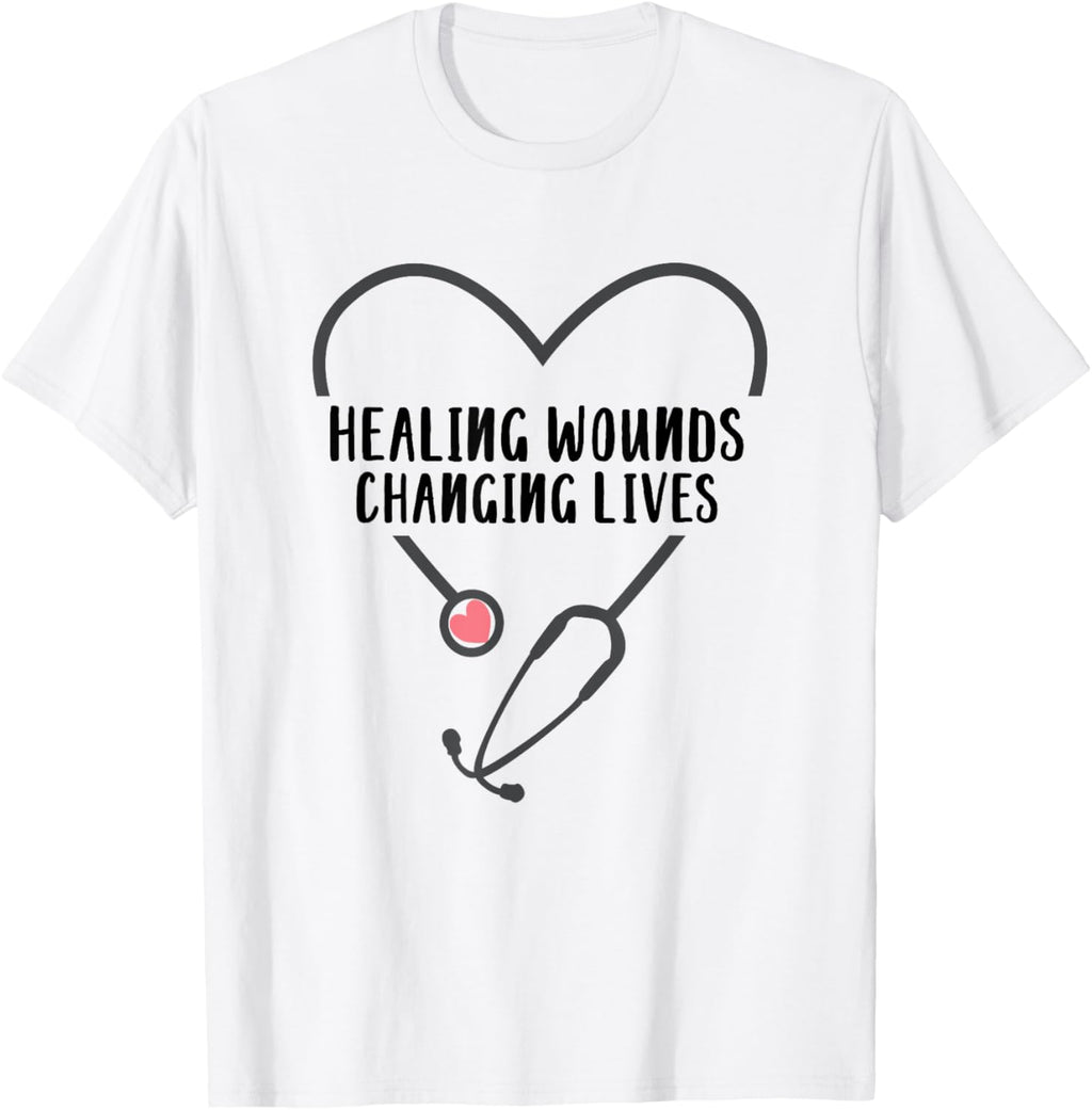 RN Wound Care Nurse Healing Wounds Changing Lives T-Shirt