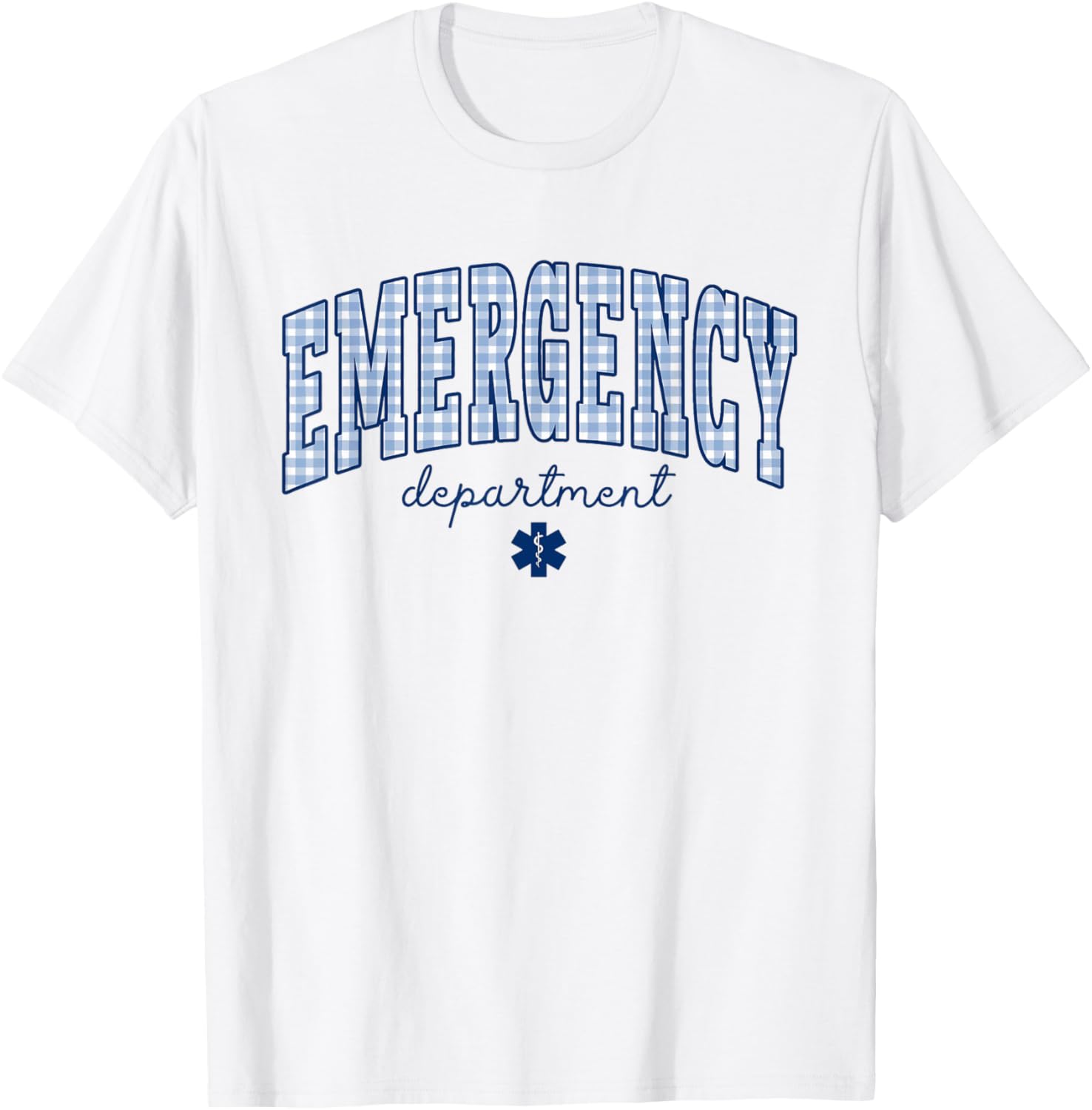Emergency Department ER Nurse Gingham Work EMT Paramedic T-Shirt