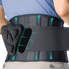 FEATOL Back Brace for Men Lower Back Pain Relief Lumbar Support Brace Waist Belt with Ergonomic 3D Silicone Pad for Heavy Lifting Work, Herniated Disc, Sciatica, S/M