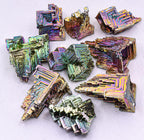 1PC Rainbow Bismuth Bi Crystal Specimen up to 99.99% Pure Natural Iridescent Sparkling 83 Periodic Table Metal Element Science Education Collectible Decor Mineral