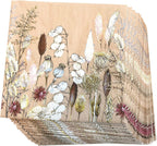 20 Counts 6.5 x 6.5 inches 3-Ply Tan Floral Decorative Napkins for Decoupage, Nature Themed Events, Eco-Friendly & Biodegradable