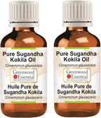 Greenwood Essential Pure Sugandha Kokila Essential Oil (Cinnamomum glaucescens) Steam Distilled (Pack of Two) 100ml X 2 (6.76 oz)