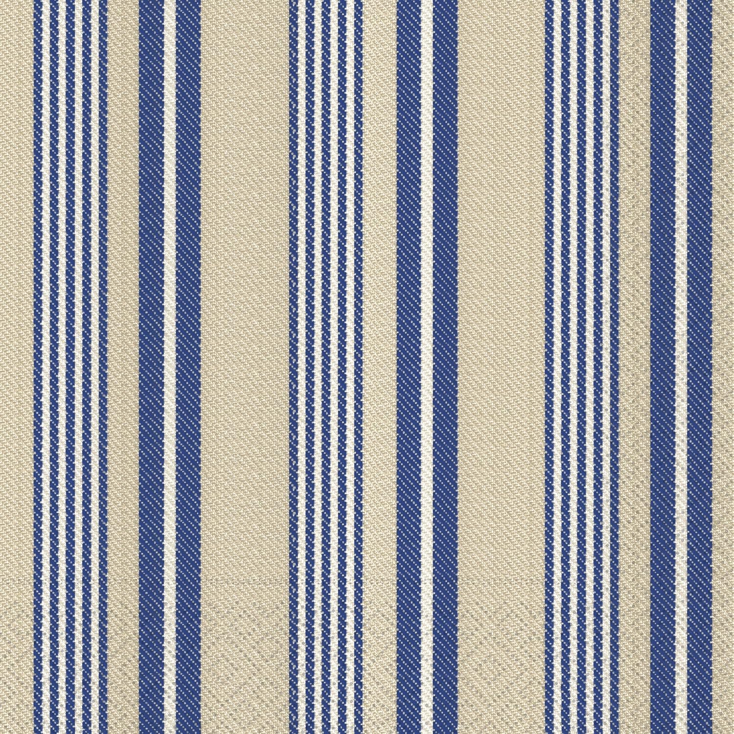 IHR Ideal Home Range Party Napkins Disposable 3-Ply Paper Lunch Napkin Pack, 6.5" x 6.5", Ticking Stripes Indigo, 20-Count