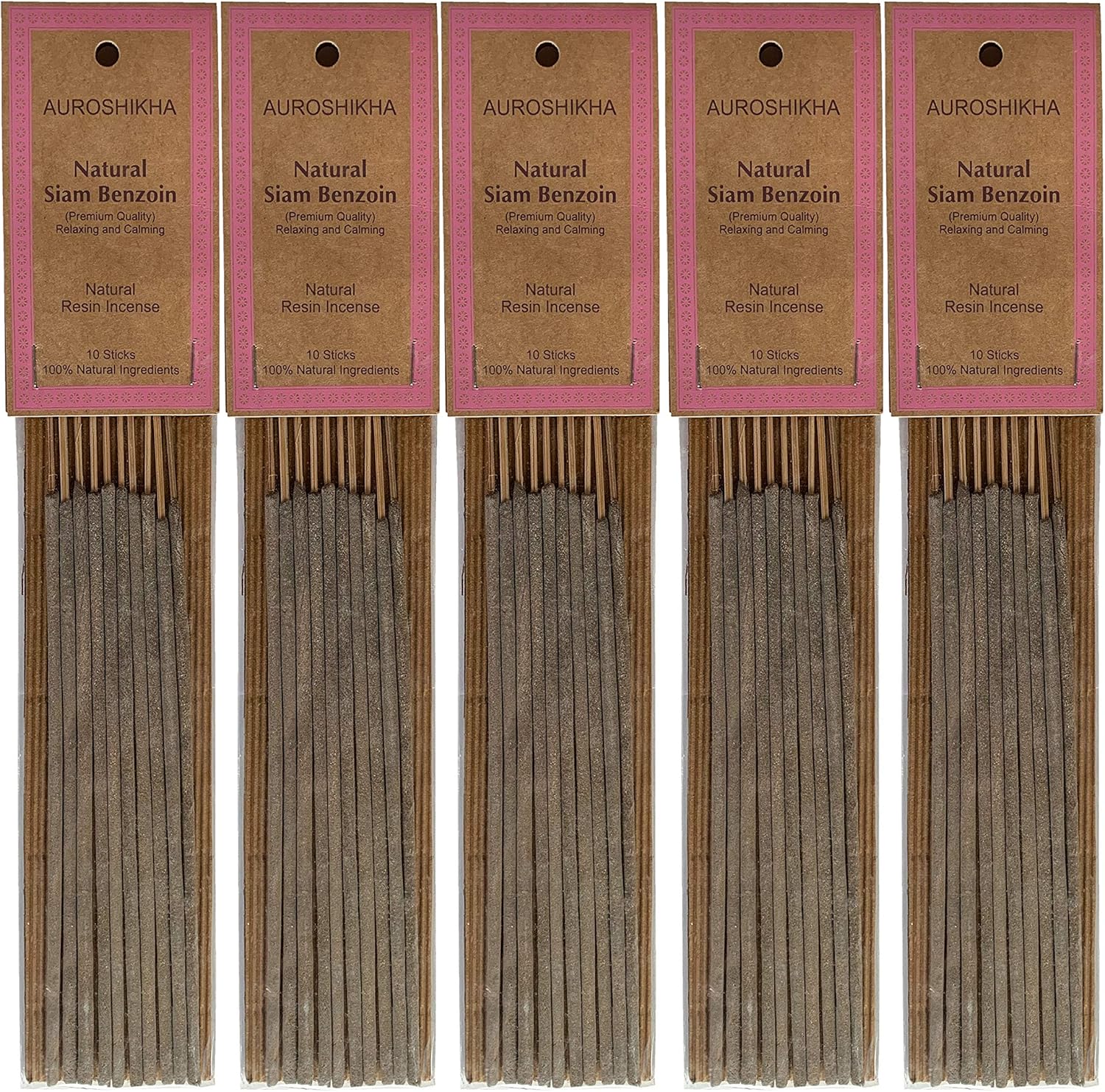 Siam Benzoin Natural Resin Incense Stick (5 Pack Total of 50 Sticks)