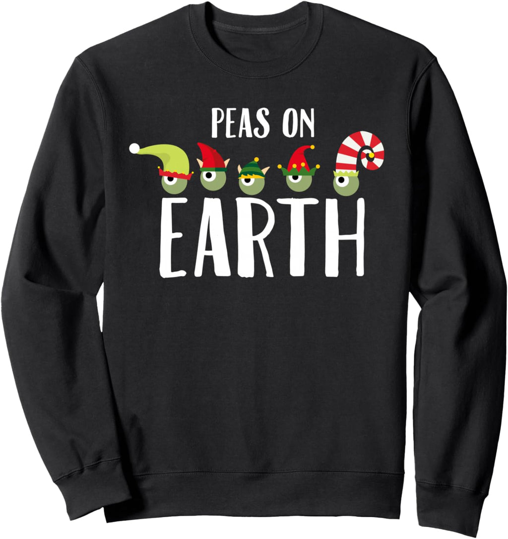 Christmas Pun Lover Peas on Earth World Peace Vegan Gifts Sweatshirt