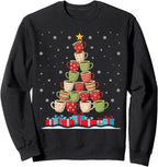 Christmas Tree Of Coffee Cups Winter Holiday Hot Cocoa Lover Sweatshirt