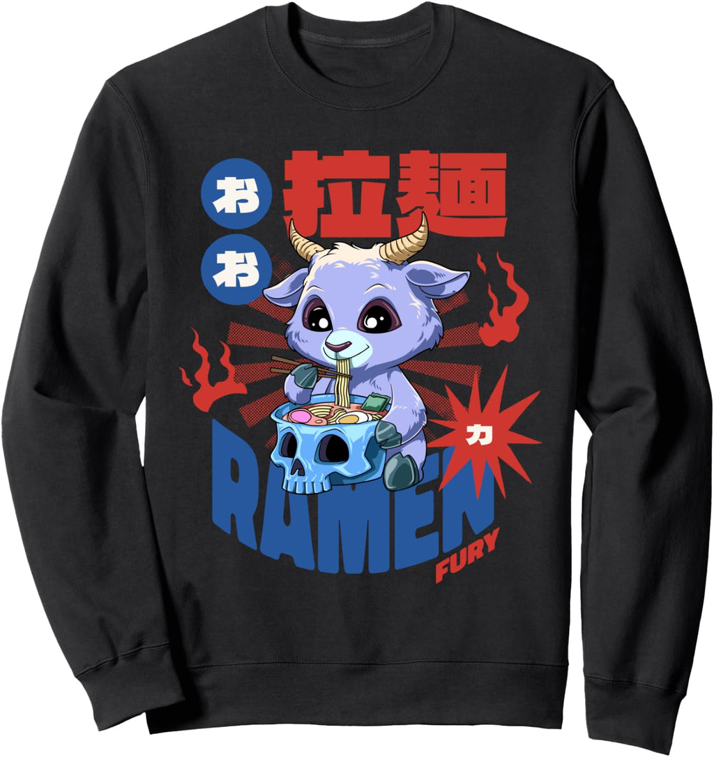 Retro Ramen Baby Baphomet - Otaku Anime Manga Noodle Soup Sweatshirt