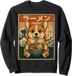 Funny Kawaii Ramen Corgi Japanese Noodles Corgi Eating Ramen Sweatshirt