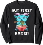 But First Ramen Baphomet Anime Noodle Soup Sweatshirt