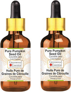 Greenwood Essential Pure Pumpkin Seed Oil (Cucurbita pepo) with Glass Dropper Cold Pressed (Pack of Two) 100ml X 2 (6.76 oz)