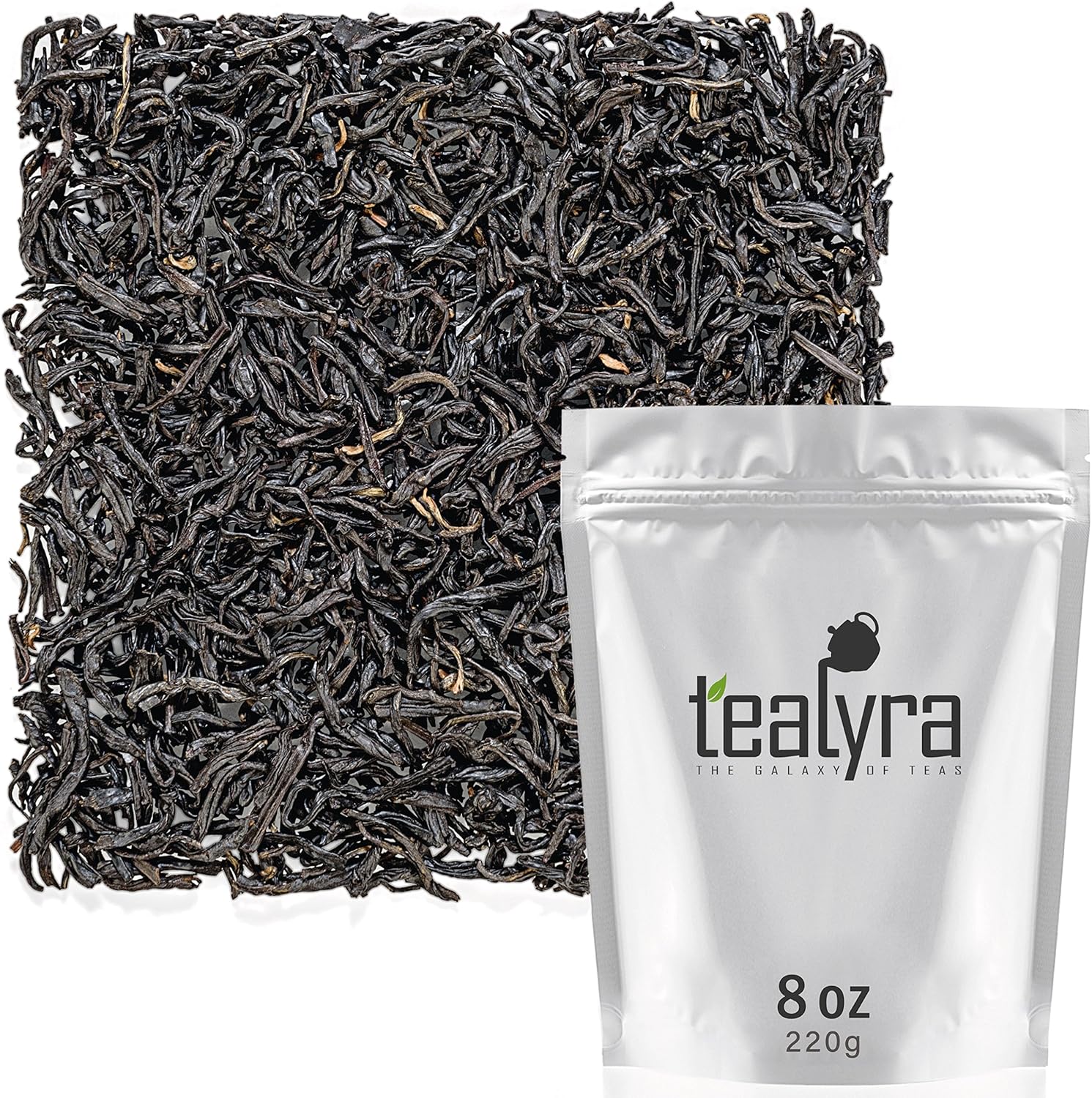 Teayra - Keemun Mao Feng - Premium Chinese Black Loose Leaf Tea - Perfect English Breakfast Tea - Energy Boost - Caffeine Bold - 220g (8-ounce)