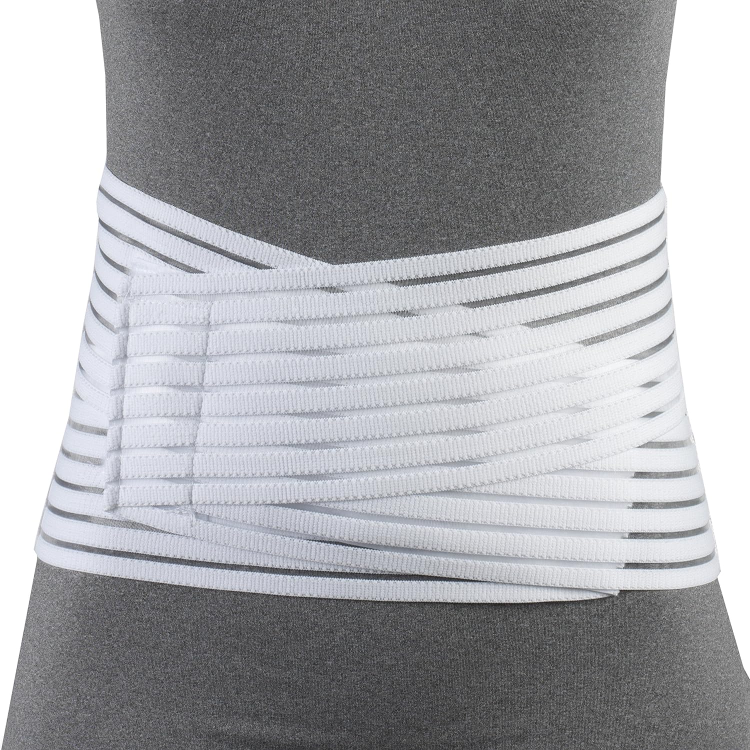 OTC Lumbosacral Support, 7-inch Lower Back, Lightweight Compression, Elastic, White, Medium