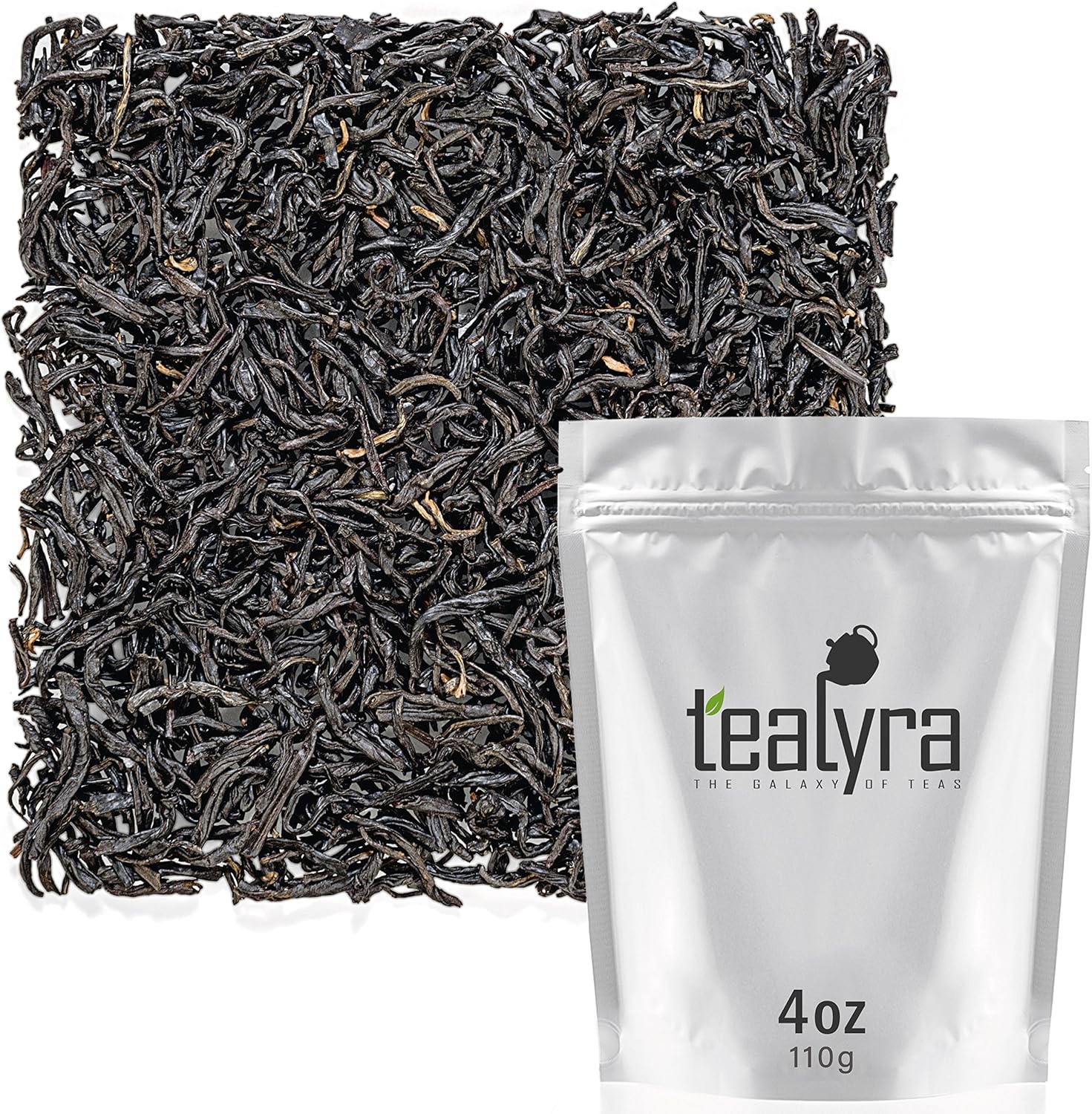 Teayra - Keemun Mao Feng - Premium Chinese Black Loose Leaf Tea - Perfect English Breakfast Tea - Energy Boost - Caffeine Bold - 110g (4-ounce)