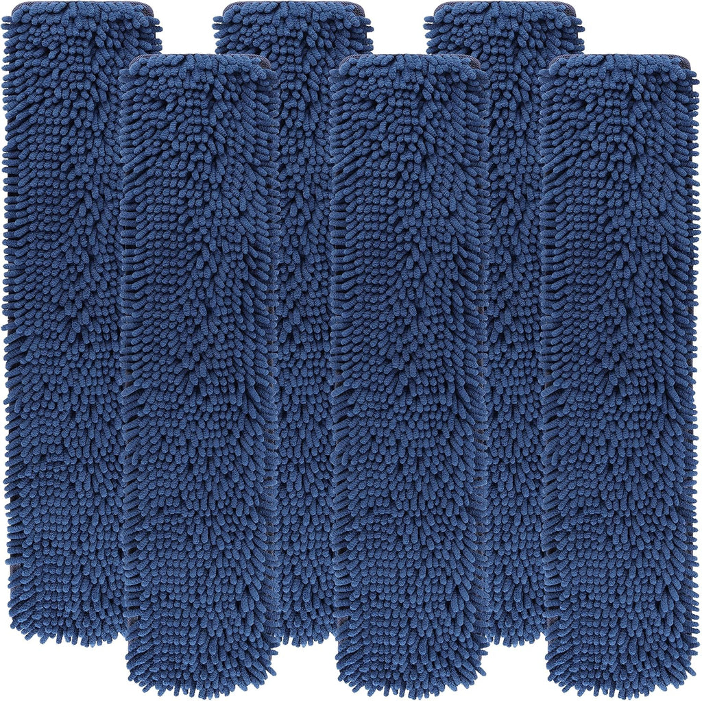 LTWHOME 24 Inch Microfiber Chenille Coral Washable Flat Mop Pad Refills(Pack of 6)