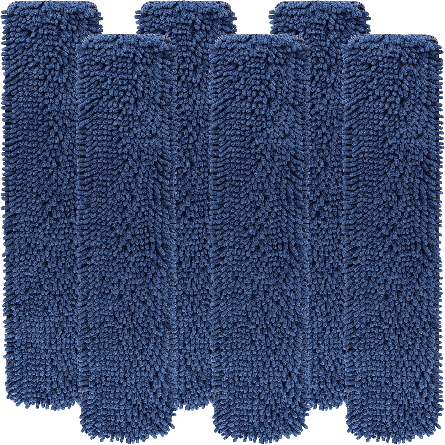 LTWHOME 24 Inch Microfiber Chenille Coral Washable Flat Mop Pad Refills(Pack of 6)