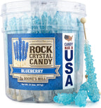 Boone's Mill | Rock Crystal Candy Sticks | Blue Blueberry | 36 Sticks