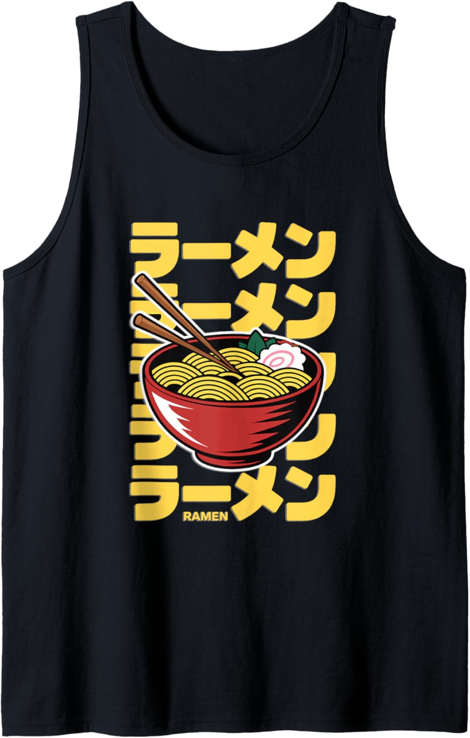 Bold Japanese Text Ramen Noodle Bowl Anime Foodie Tank Top