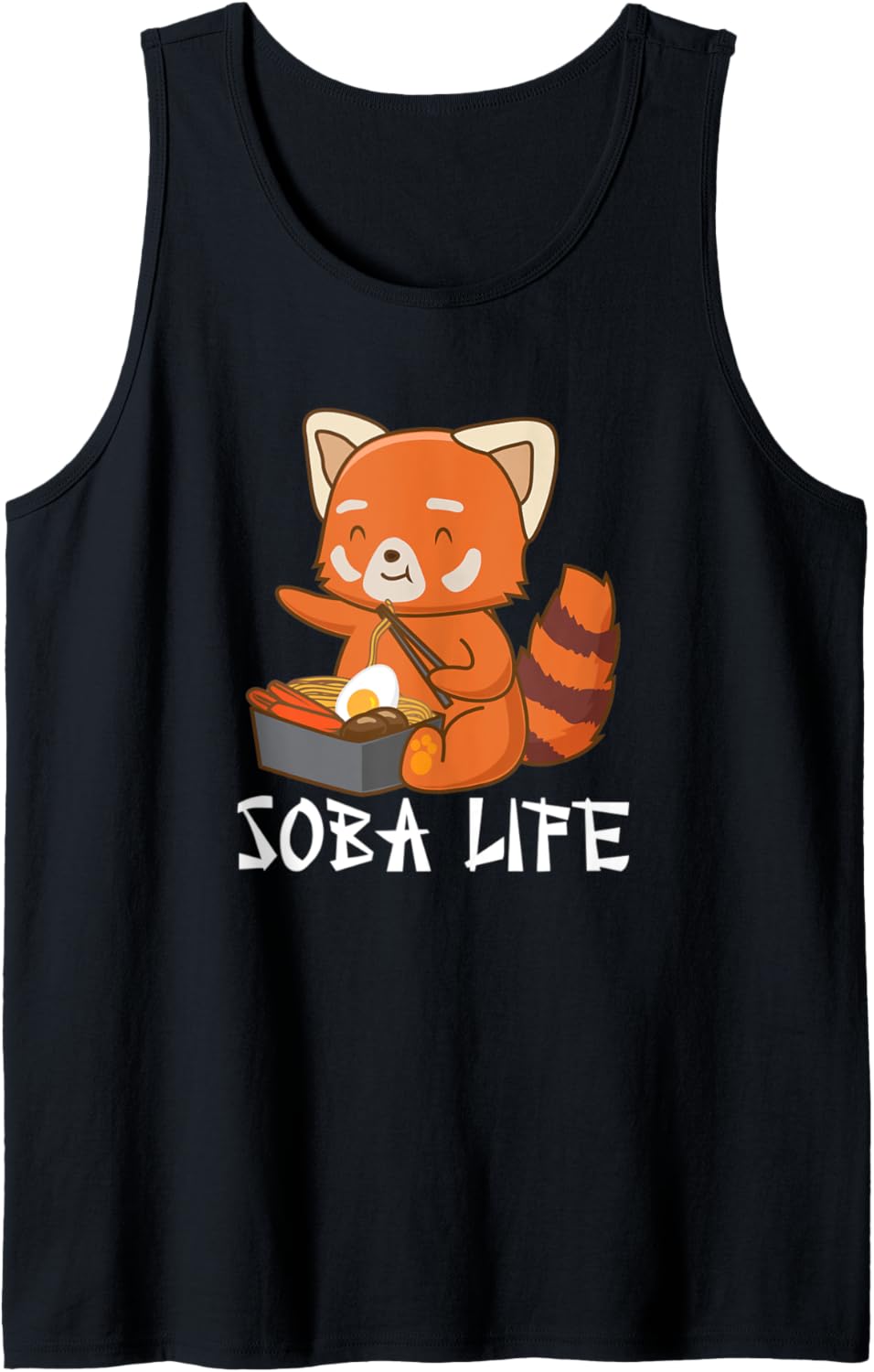 Soba Life Red Panda Japanese Food Anime Soba Noodles Tank Top