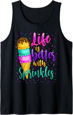 Cute Sweet Ice Cream lover Sprinkle Life Love Tank Top