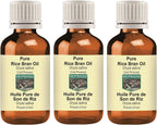 Pure Rice Bran Oil (Oryza sativa) Cold Pressed (Pack of three) 100ml X 3 (10 oz)