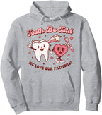 Valentines Day Dental Hygienist Squad Groovy Dentist Tooth Pullover Hoodie