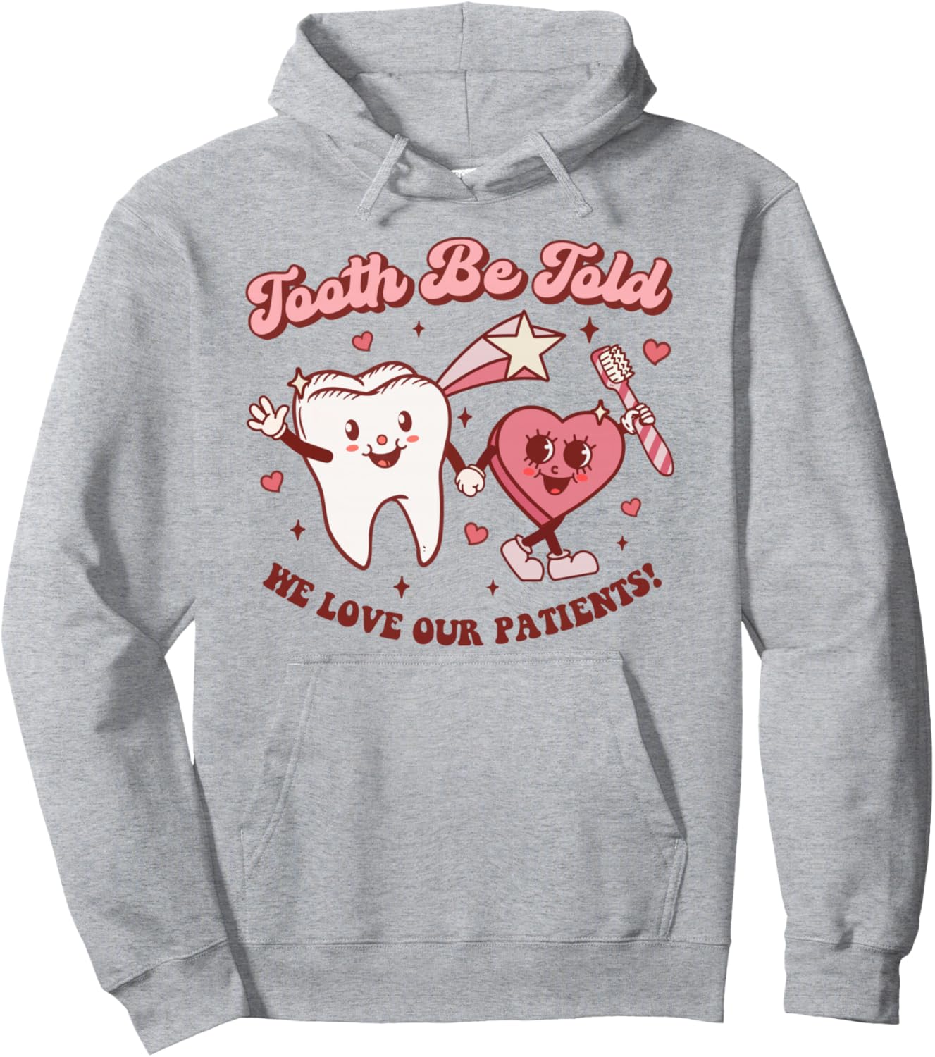 Valentines Day Dental Hygienist Squad Groovy Dentist Tooth Pullover Hoodie