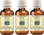 Pure Watermelon Seed Oil (Citrullus lanatus) Cold Pressed (Pack of three) 100ml X 3 (10 oz)