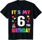 It's My 6th Birthday 6 Six Happy Birthday Boys or Girls T-Shirt