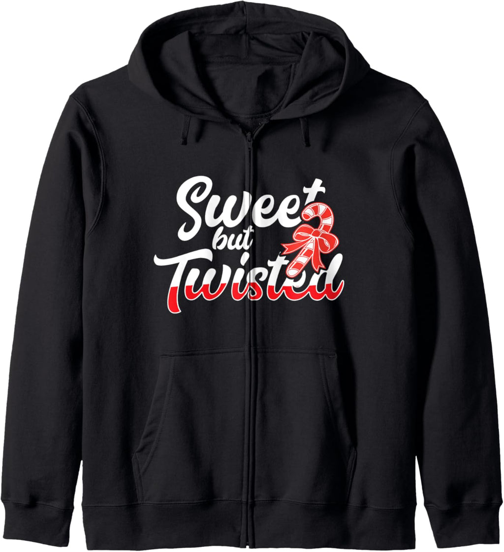 Sweet But Twisted Funny Christmas Candy Lollipop Costume Zip Hoodie