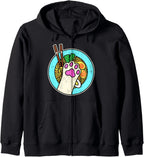 Kawaii Japanese Anime Ramen Noodle Cat gift Zip Hoodie