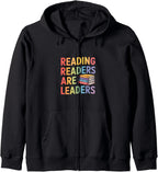 Funny Readers are Leaders Saying Book Lover Zip Hoodie