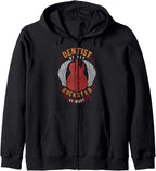Dentist By Day Rockstar By Night Funny Dental Healthcare Zip Hoodie