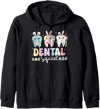 Funny Teeth Dental Squad Dentist Happy Easter Day Gifts Zip Hoodie