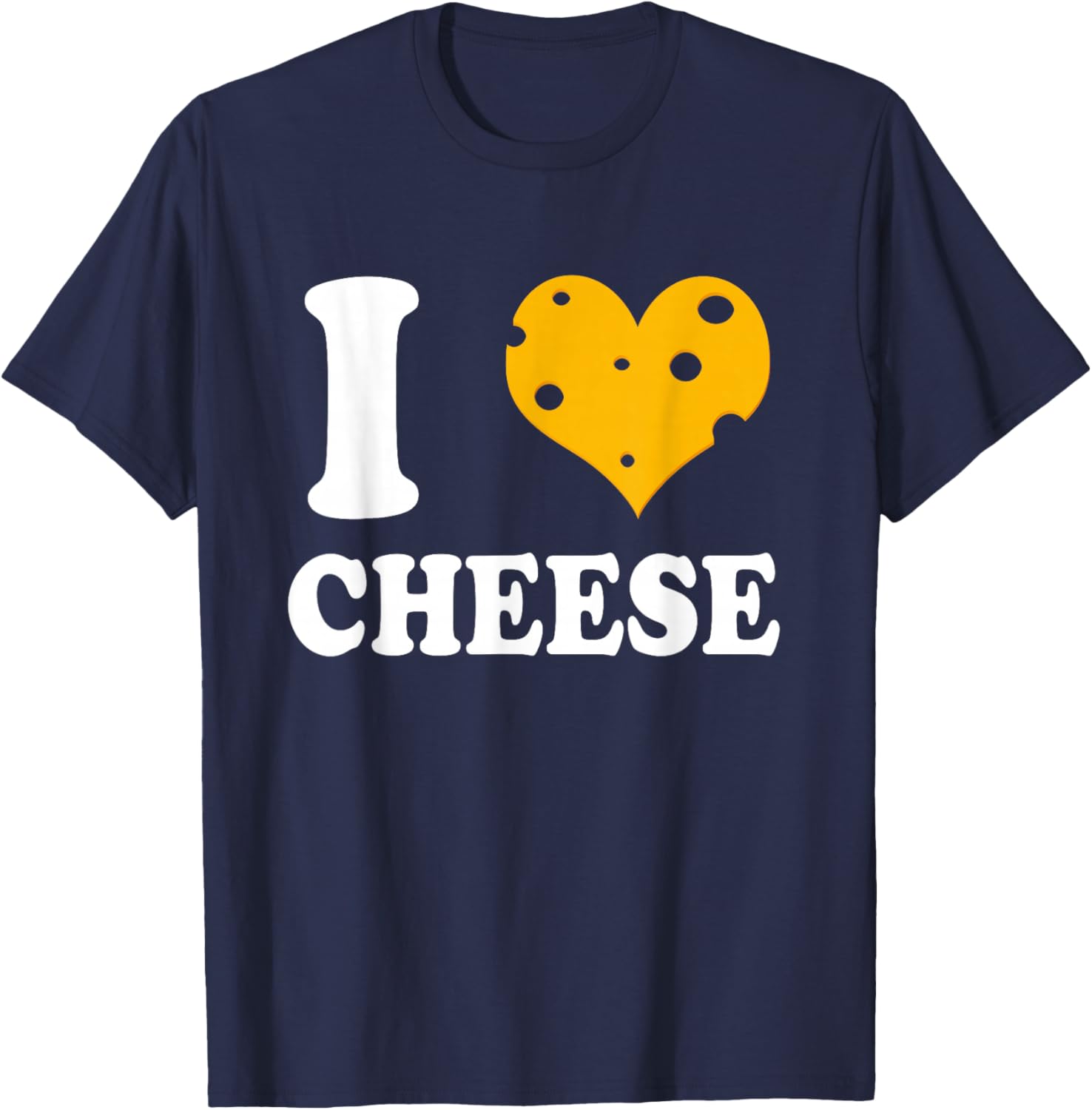 I Love Cheese T-Shirt Cheese Heart Design Tee T-Shirt