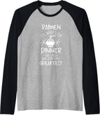 Funny Ramen Dinner Lunch Breakfast Noodle Love Pho Raglan Baseball Tee